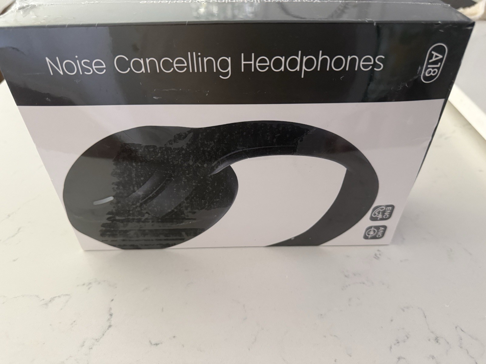 A18 Bluetooth Over-Ear Headphones, Active Noise Cancelling (ANC), Black