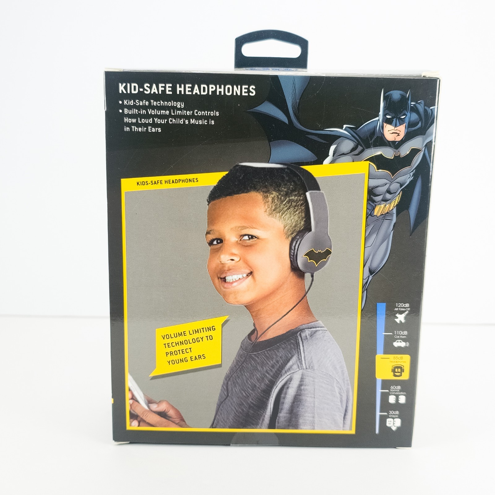 DC Batman Kid Safe Headphones Volume Limiting Wired 3.5mm Ages 3-9 School New