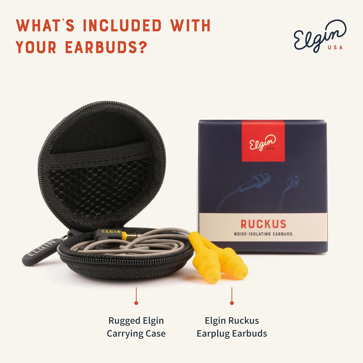 Ruckus Earplug Earbuds | OSHA Compliant Noise Reduction In-Ear Headphones : Isol