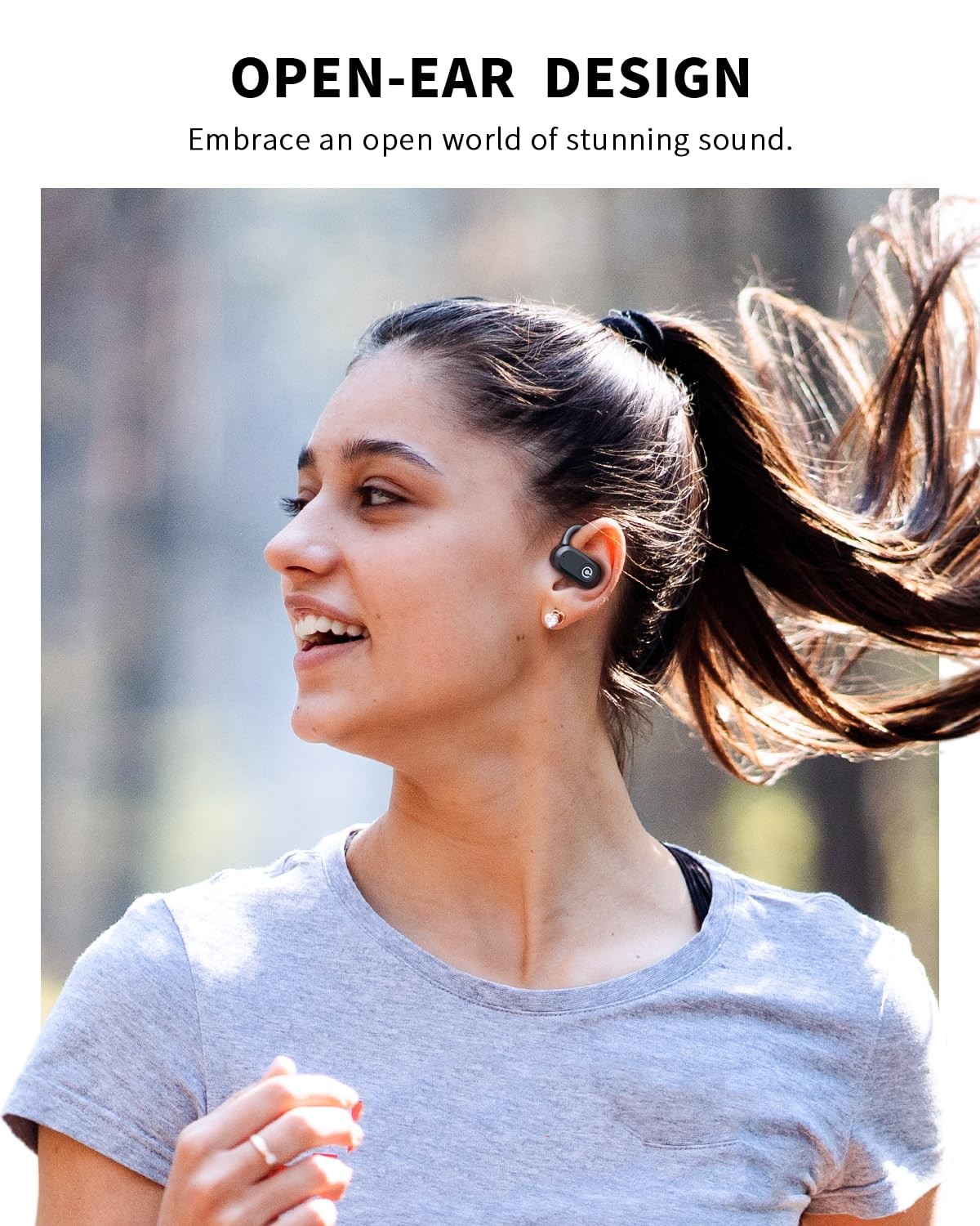 CXK Open Ear Earbuds Bluetooth 5.4 Bone Conduction One Size, Black