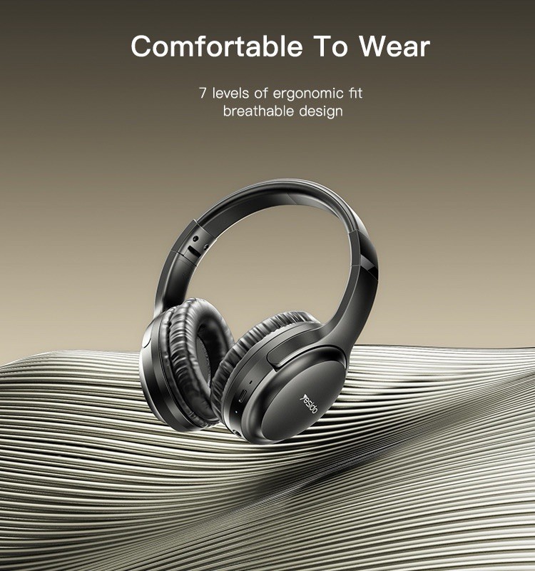 Bluetooth Wireless Headphones, 40mm, Foldaway, Black, 3.5mm Jack