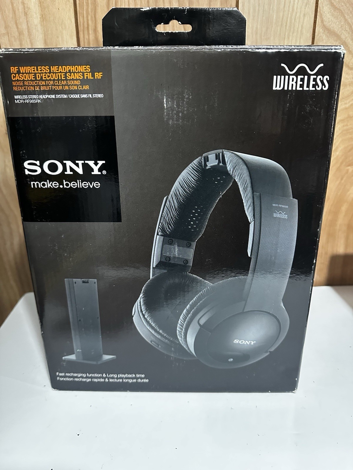 ⚠️ Untested Sony MDR-RF985RK Over Ear Wireless Headphones Black