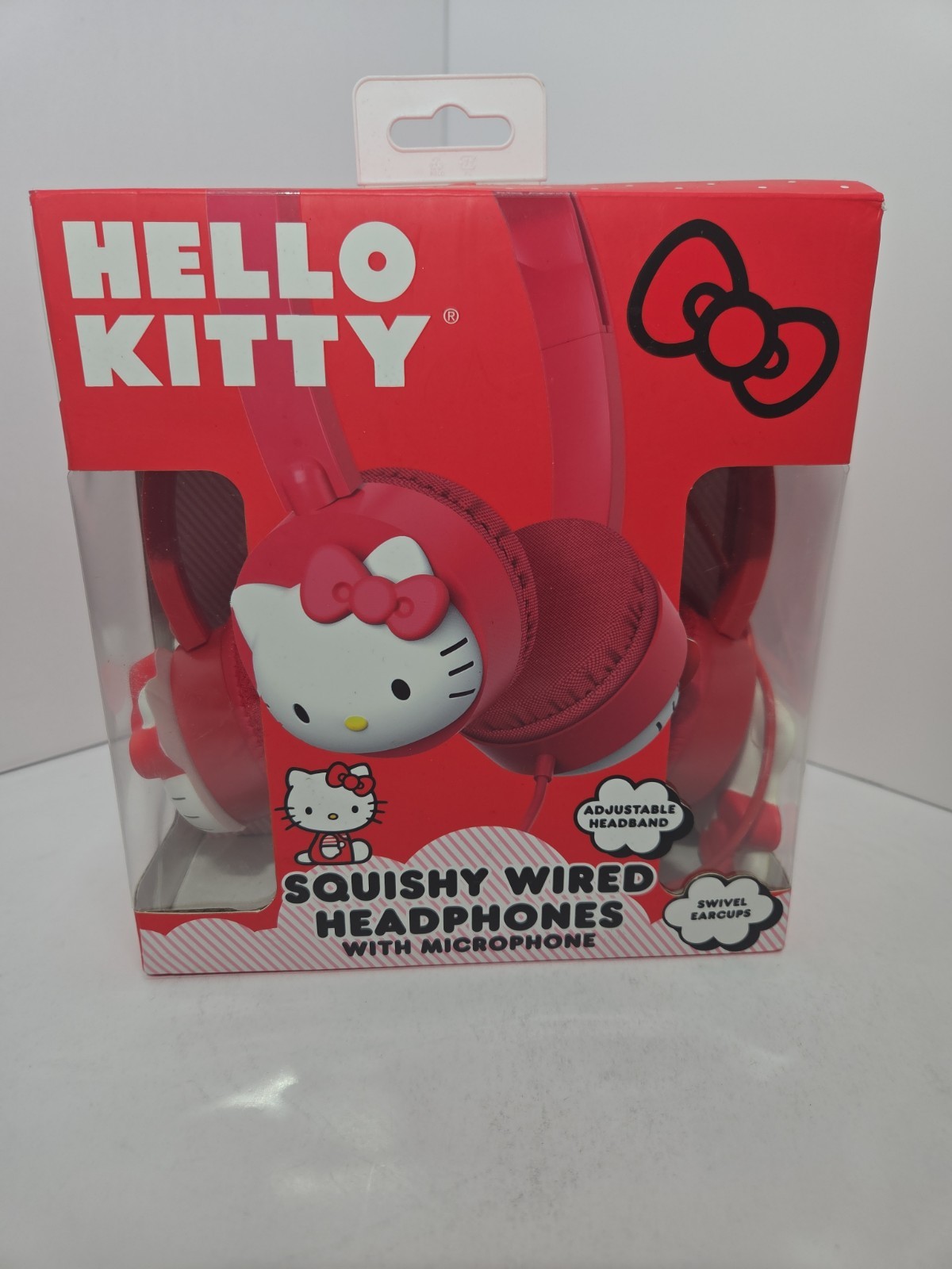 Sanrio Hello Kitty Squishy Wired Headphones w/Built-In Microphone NEW