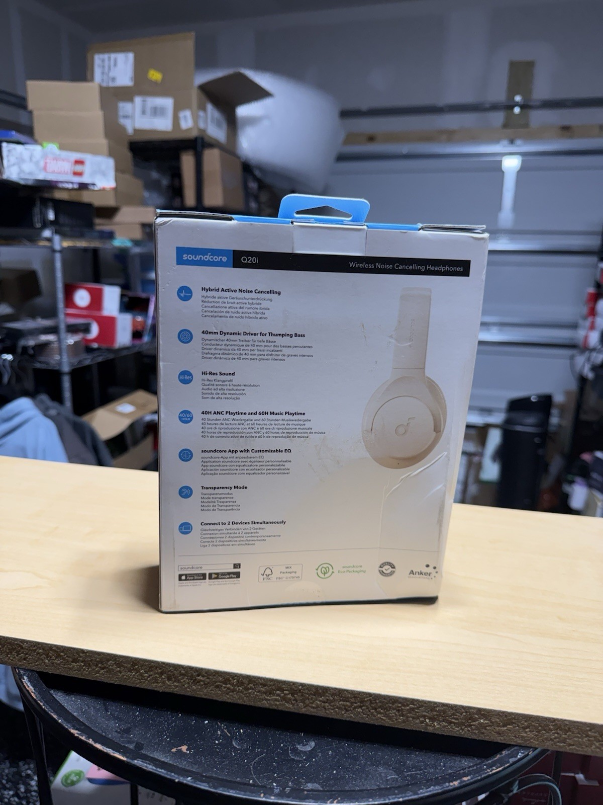 Soundcore Q20i Wireless Noise Cancelling Over-Ear Headphones – White