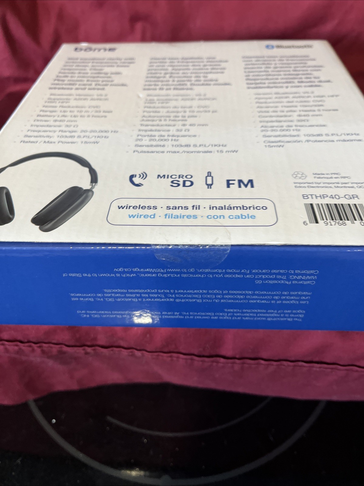 Wireless Bluetooth V5.2 Over-Ear Headphones New Sealed Box Borne Great Gift