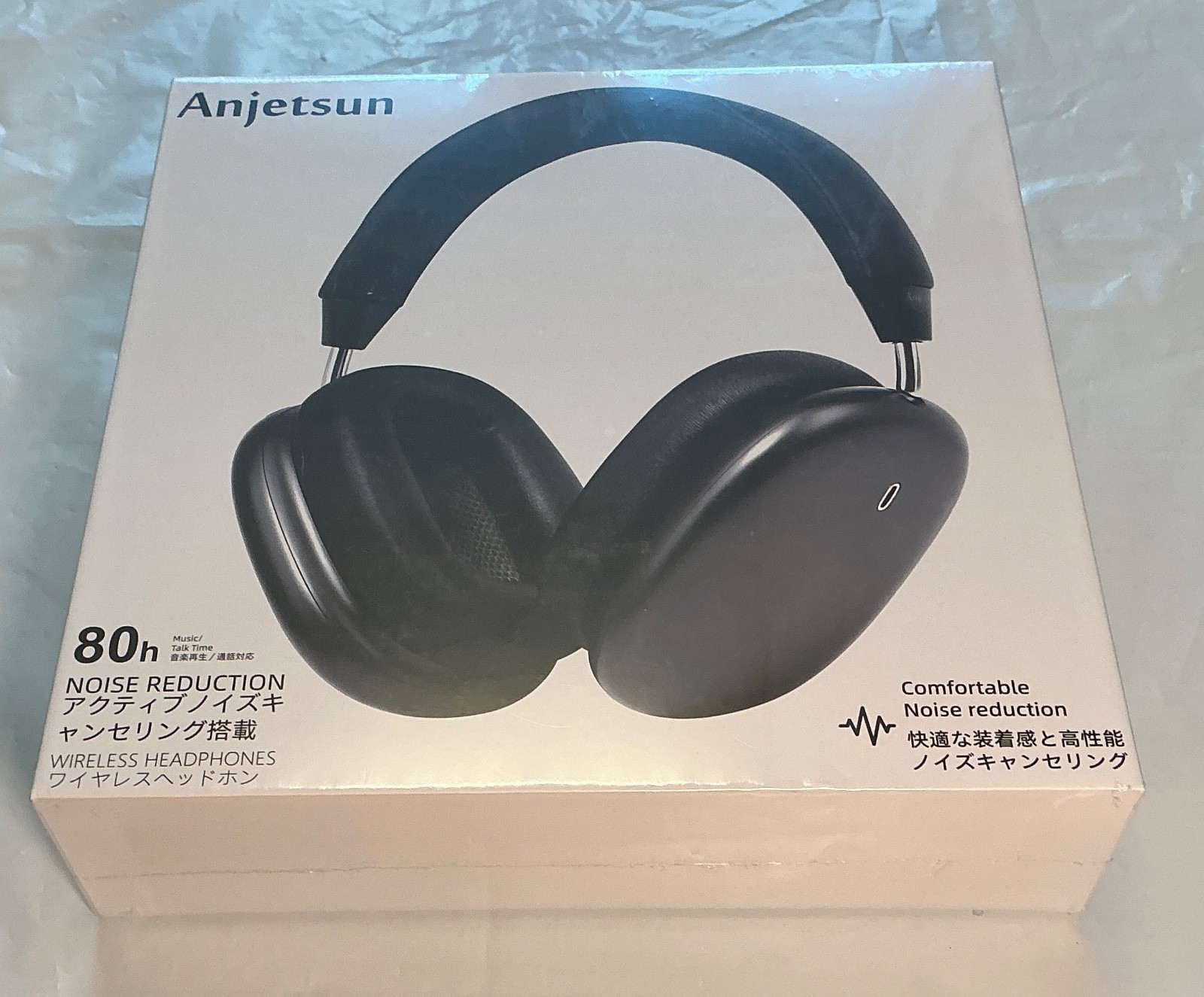 Anjetsun ANC Wireless Over Ear Headphones W/ Mic & Touch Control Pro Max2 -Black