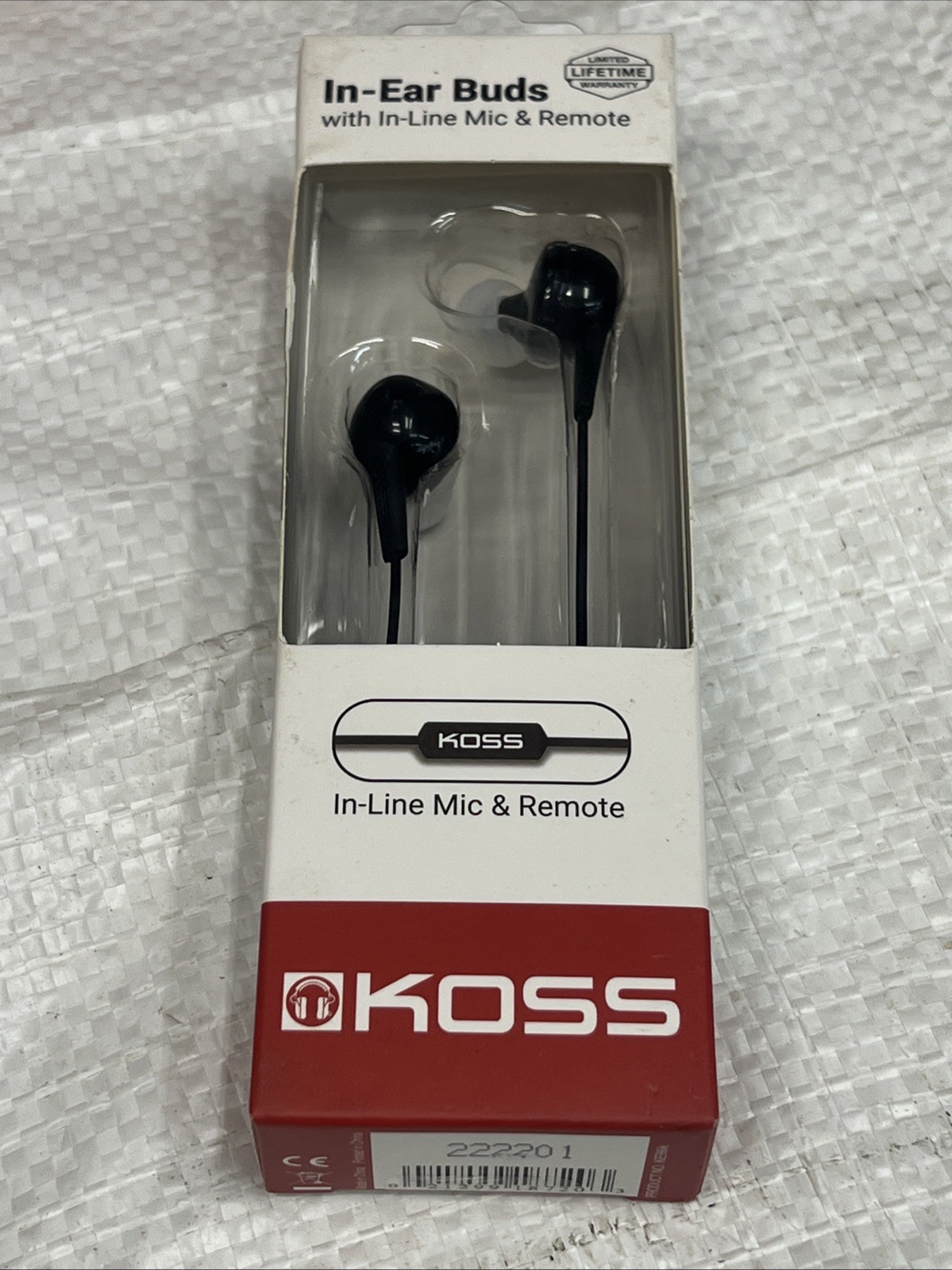 Koss Black Stereo In-Ear buds In-line Mic, 16-20kHz, 3.5mm Jack