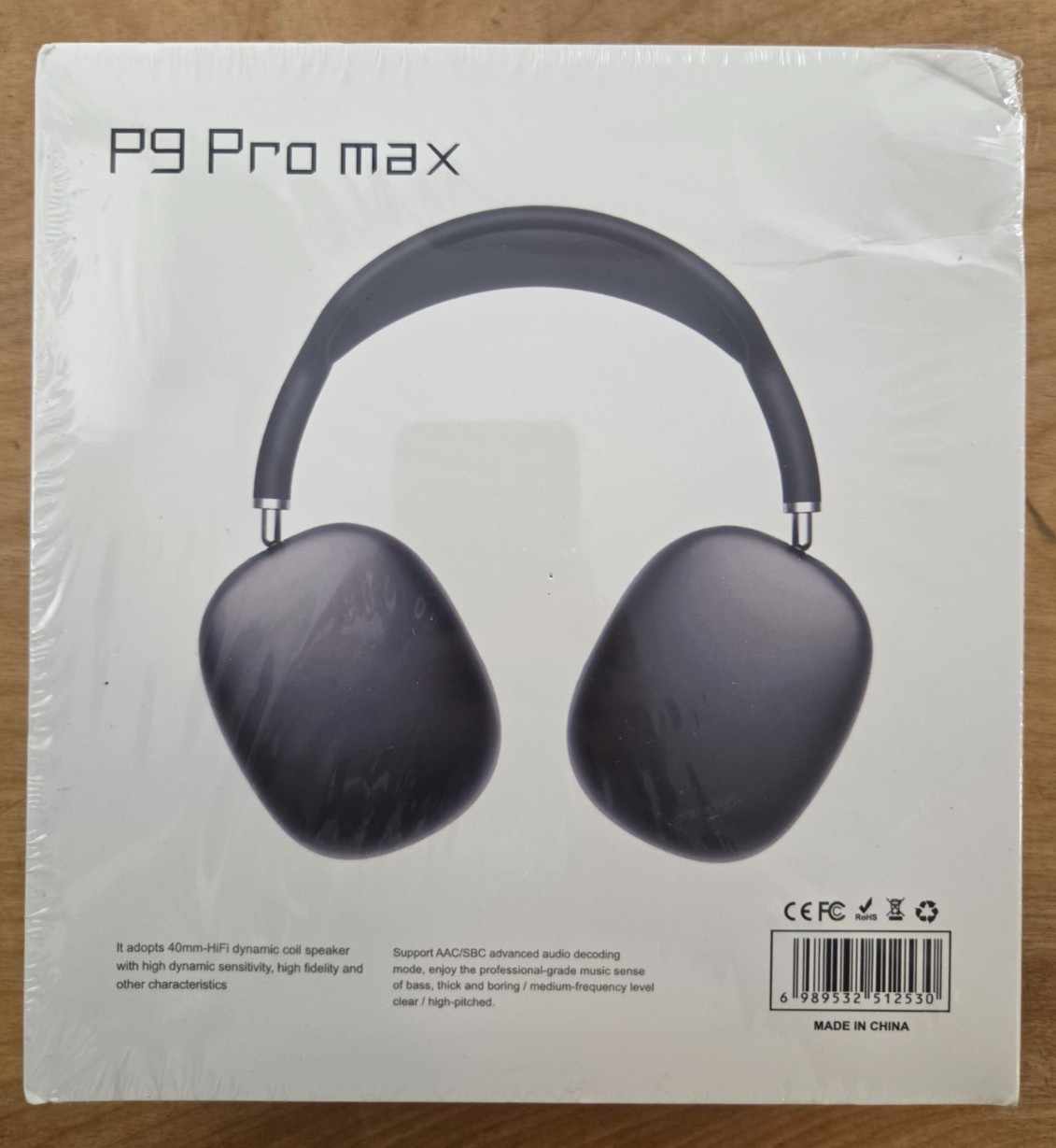 P9 Pro max Bluetooth Wireless Over-Ear Headband Headphones, Black