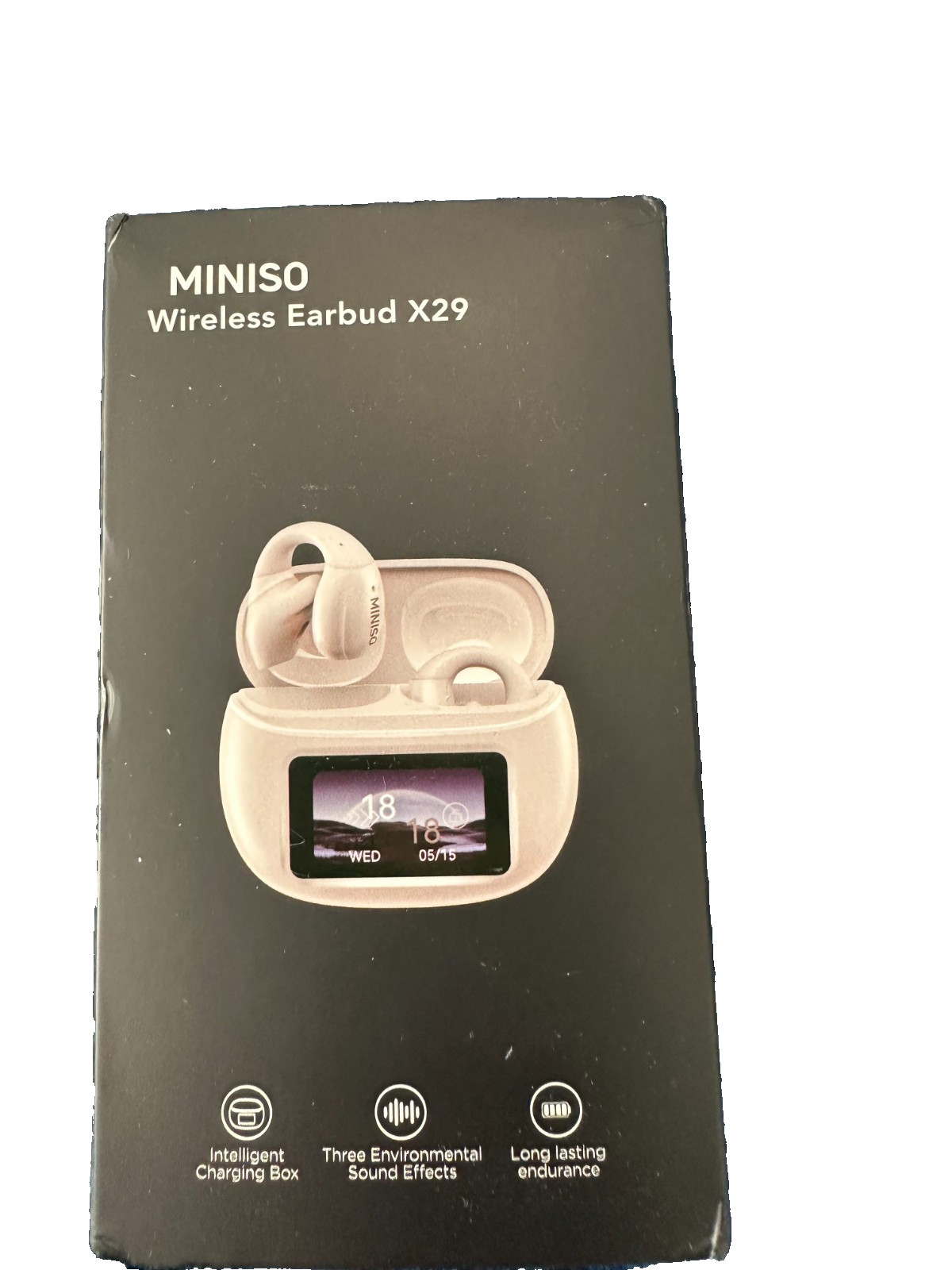 MINISO Wireless Earbud X29 Open Ear Bluetooth Headphones Smart LCD Charging Case