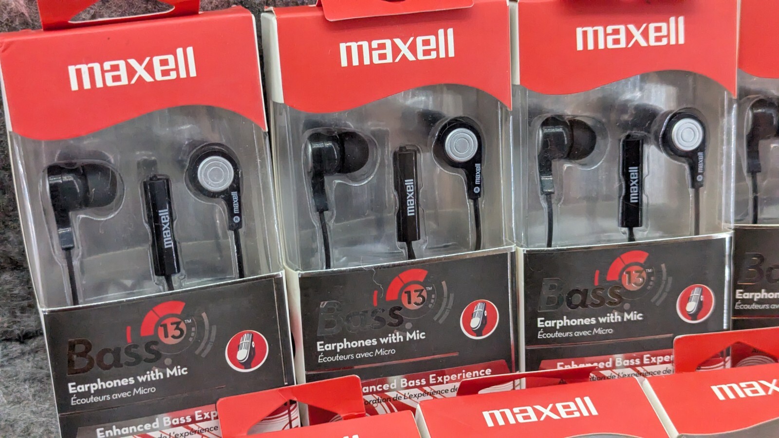 ?7 New Maxell Bass 13 Earphones with Built-In Mic, Heavy Bass & Noise Isolation