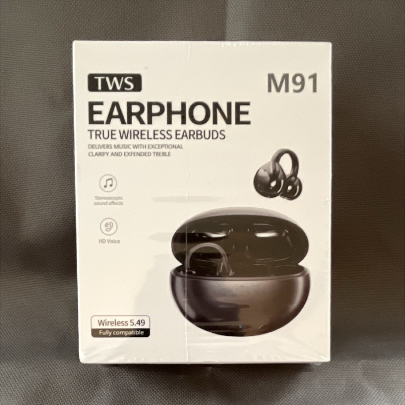 TWS M91 Wireless Earbuds Bluetooth HD Voice Stereoscopic Sound Type-C Black