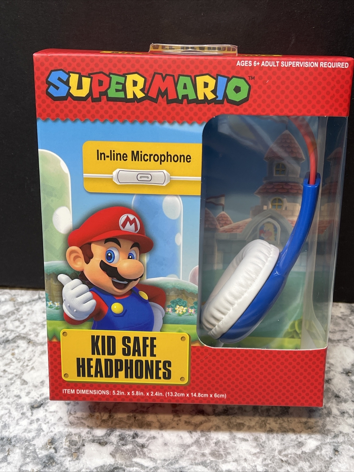 Super Mario Kid Safe Headphones with Microphone