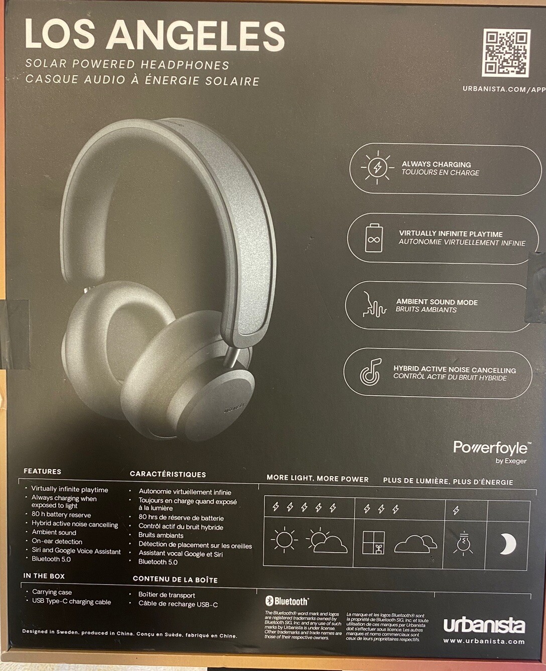 Urbanista 1036202 Los Angeles Solar-Powered Over-Ear Bluetooth Headset [BW356]