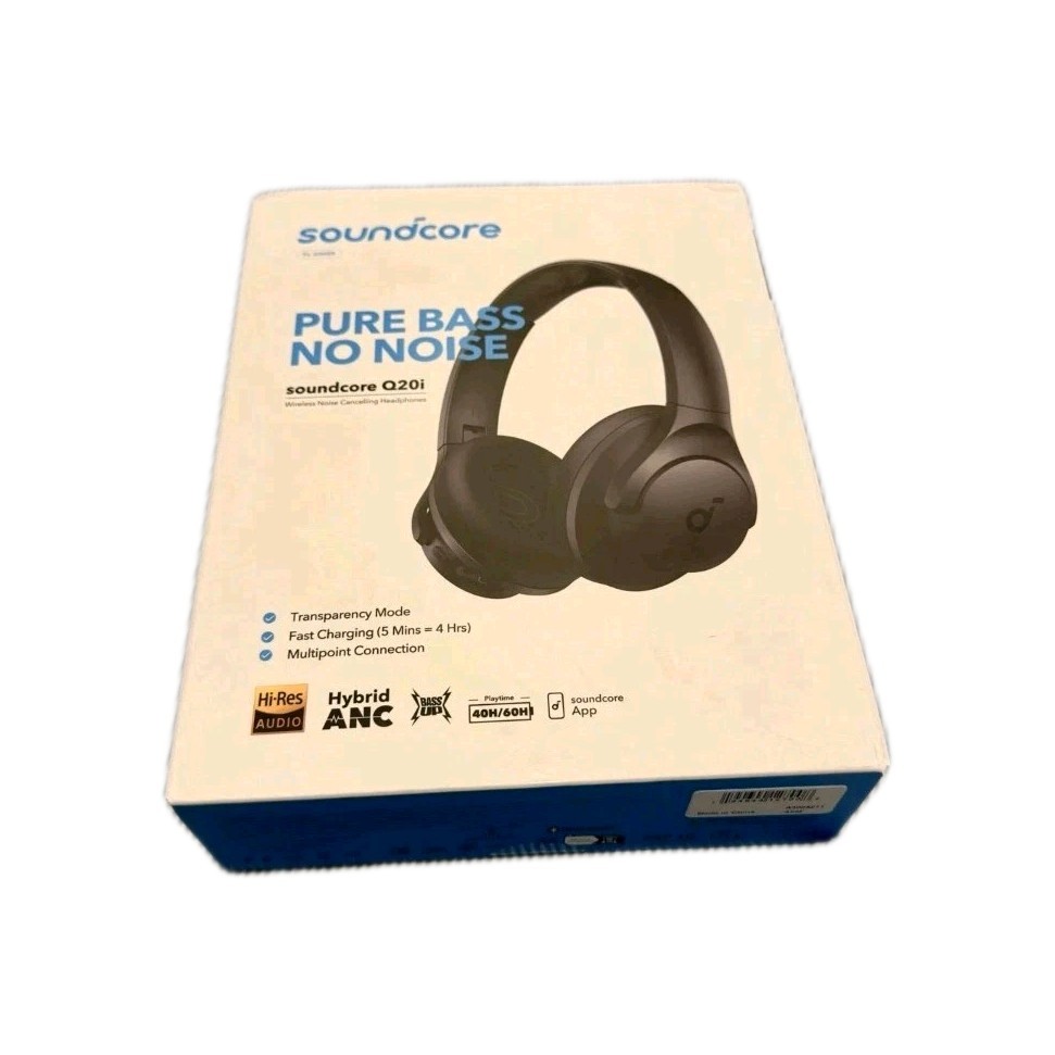 Soundcore Q20i Wireless Bluetooth Headphones Black Hybrid ANC Fast Charging EQ