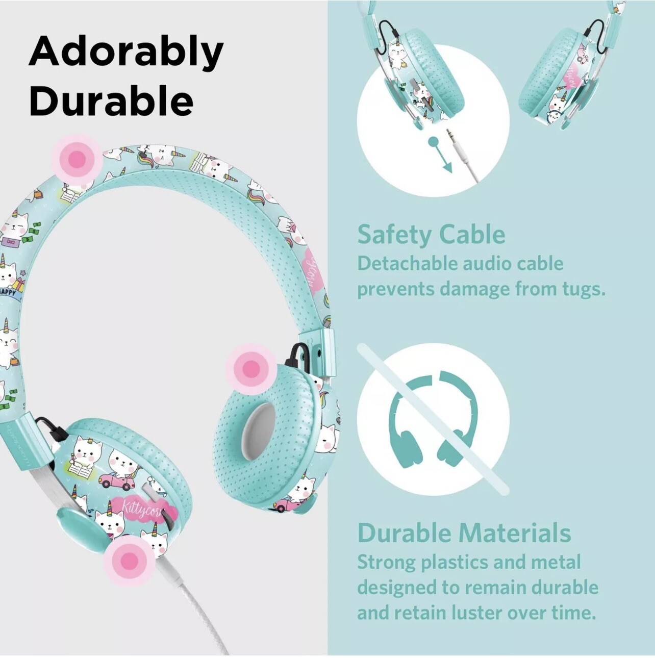 LilGadgets Untangled Pro On-Ear Wireless Kids Headphones for School Microphon…