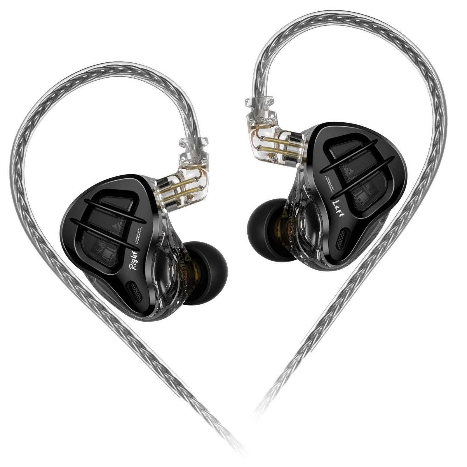 KZ ZAR in-Ear Monitor 7BA+1DD Hybrid Drivers Gaming Earbuds No Mic, Black