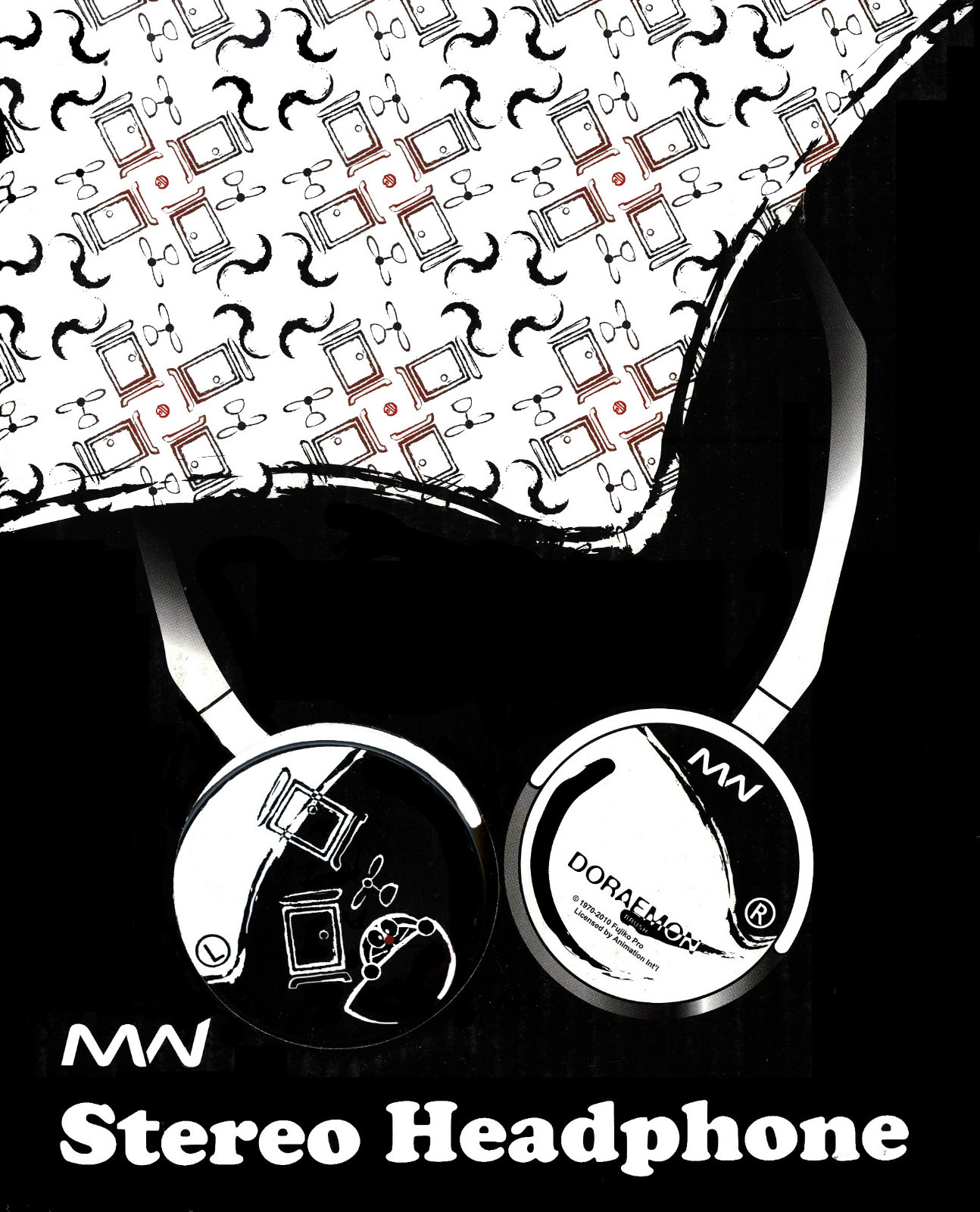 Doraemon 40th Anniversary Limited Edition Black & White DJ Style Headphone