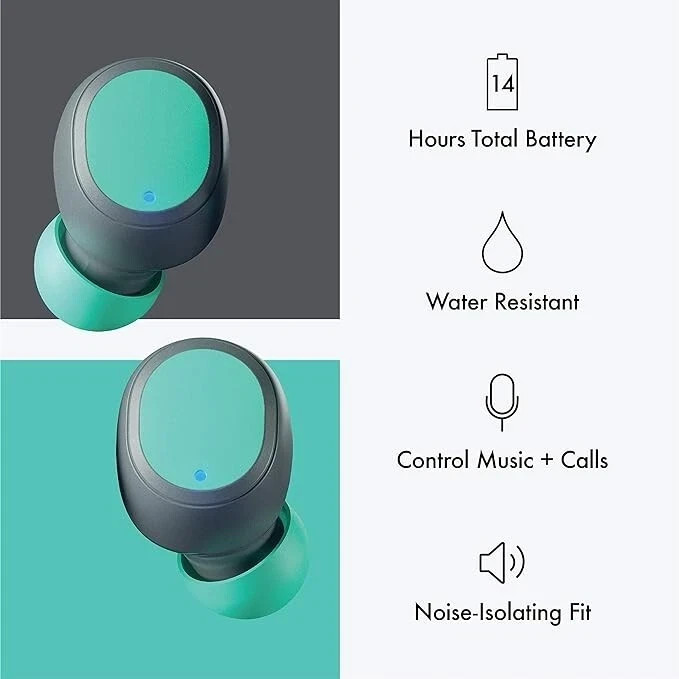 VINYL by Skullcandy True Wireless Bluetooth Earbuds Grey/Teal – Brand New in Box