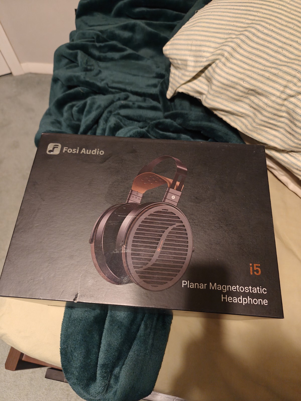 Fosi Audio i5 Open-Back Planar Magnetic Headphones Metal & Walnut Wood