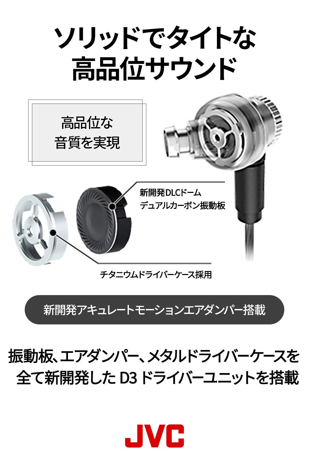 2017 JVC HA-FD01 canal type earphone CLASS-S SOLIDEGE from japan
