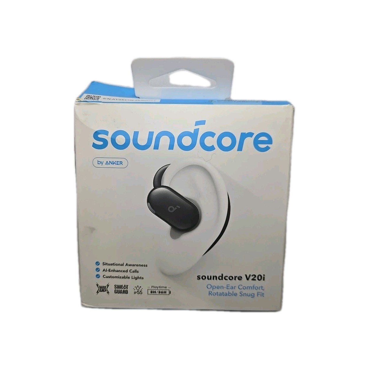 Soundcore By Anker V20i Open-Ear Confort Rotatable Snug Fit Wireless Earbuds