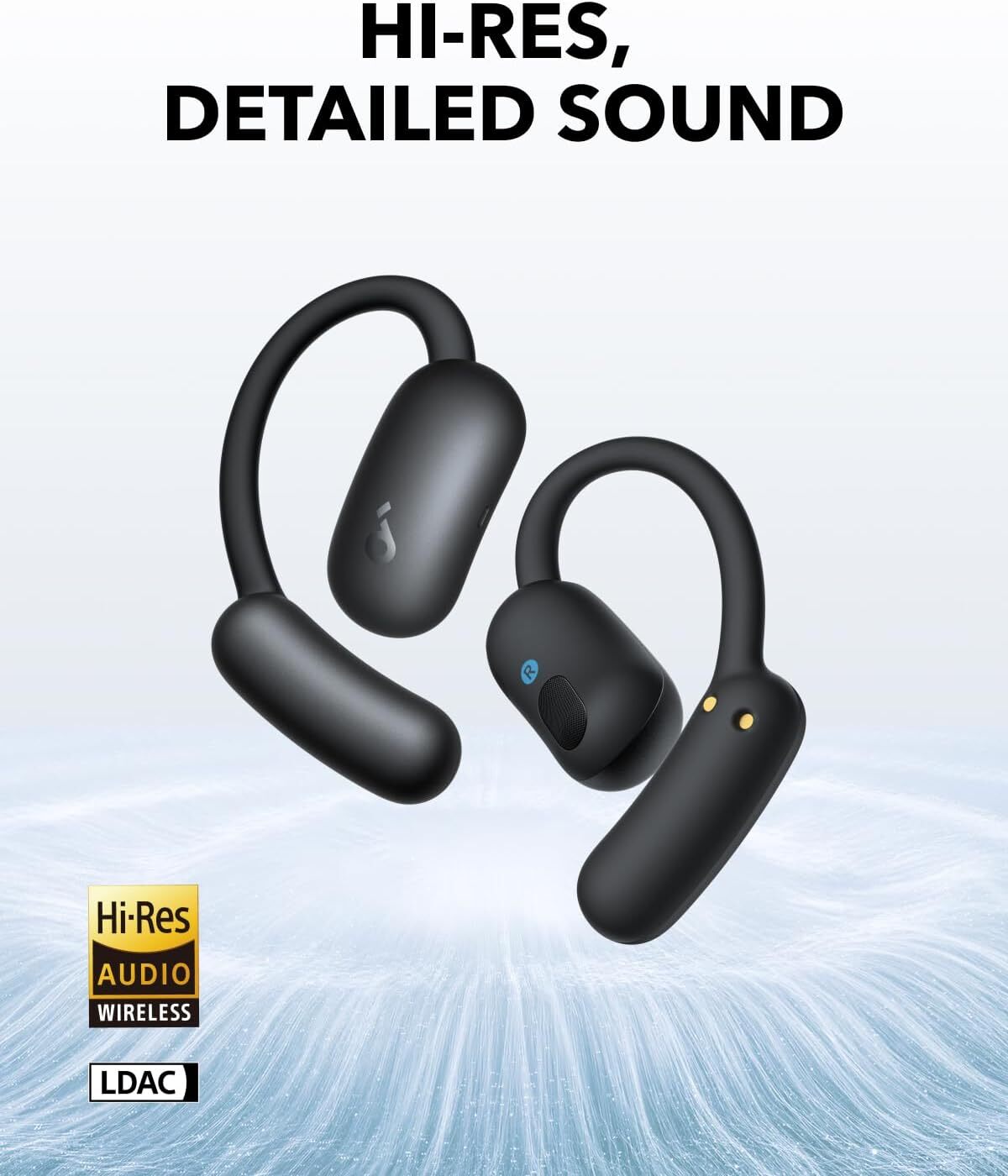 Soundcore AeroFit 2 Open-Ear Headphones Ear Hooks Earbuds Rich Bass Hi-Res Audio