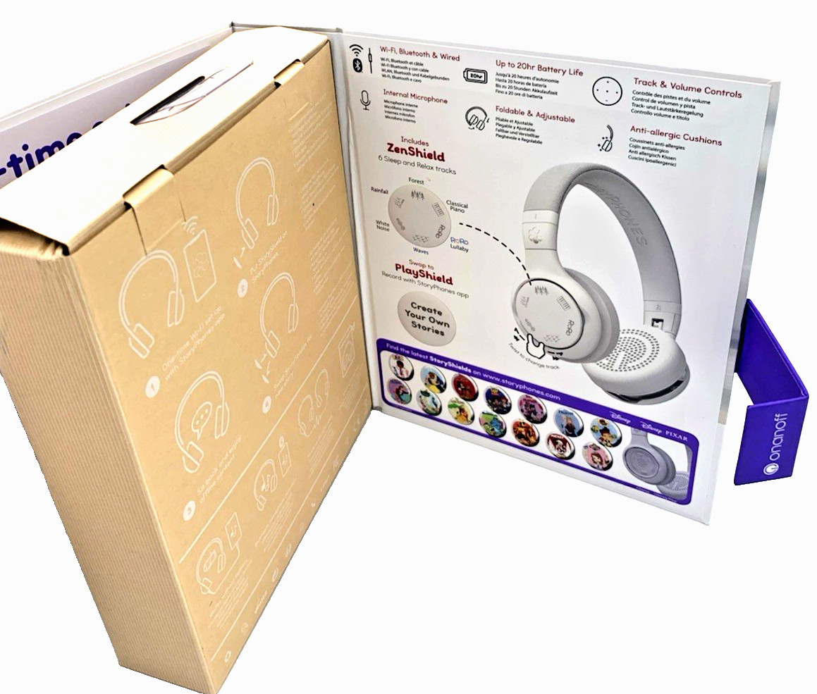 StoryPhones Kid’s Storytelling Headphones W/Bluetooth Wireless White New In Box