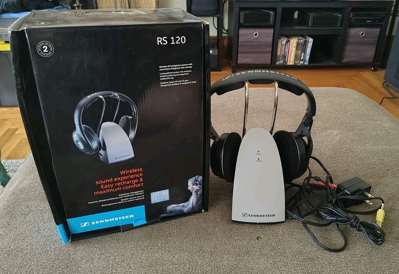 Sennheiser RS-120 Wireless Headphone and Charging System with Box Tested Working