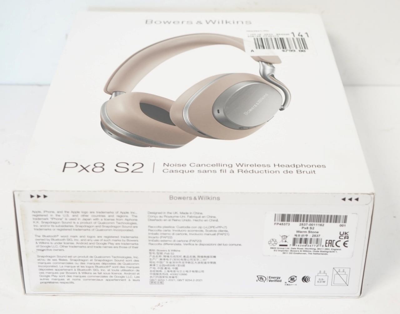 NEW – Bowers & Wilkins PX8 S2 Noise Cancelling Wireless Headphones – Warm Stone