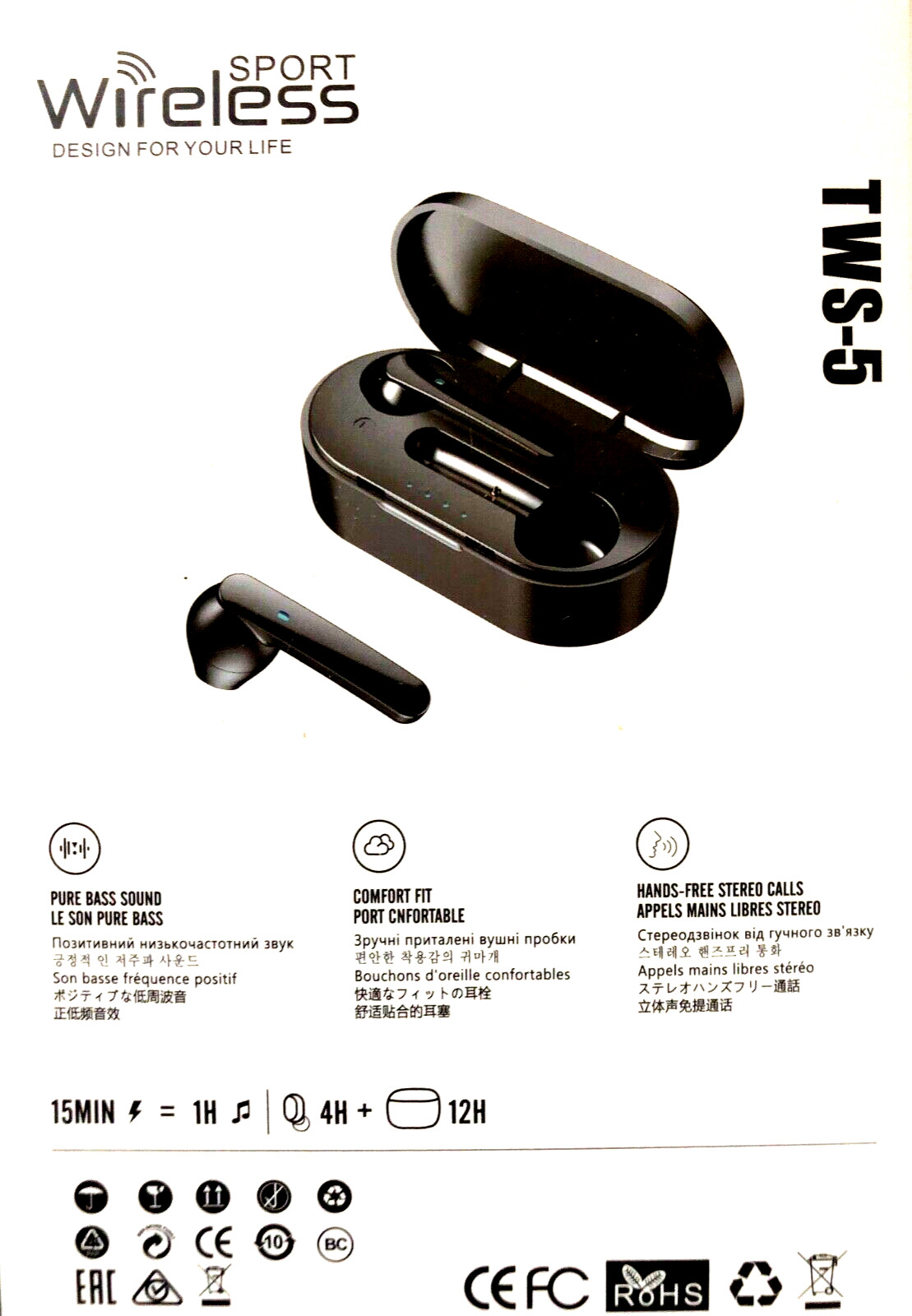 TWS-5 Twins True Wireless Earbuds V5.0