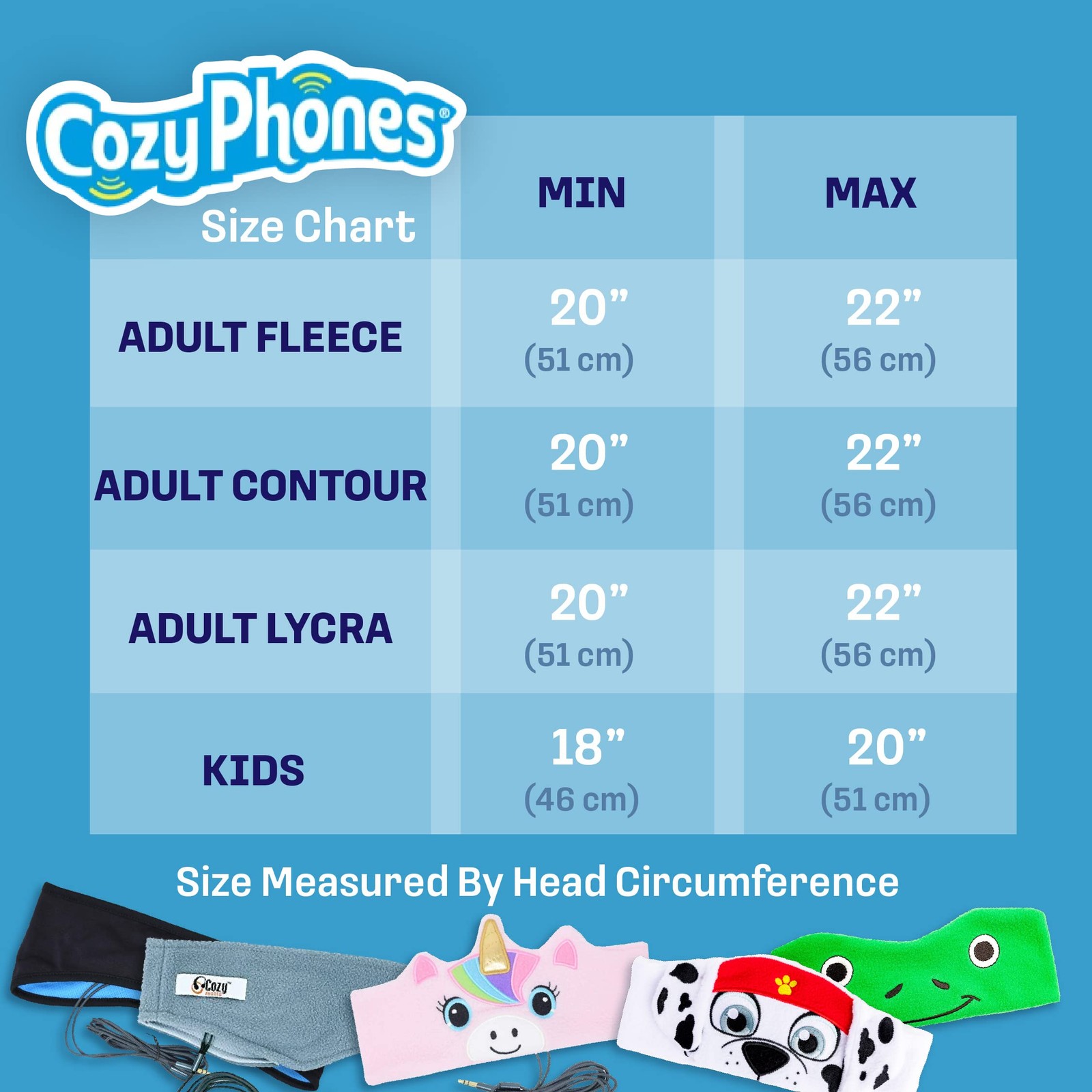 CozyPhones Over The Ear Headband Headphones – Kids One Size, Multicolor