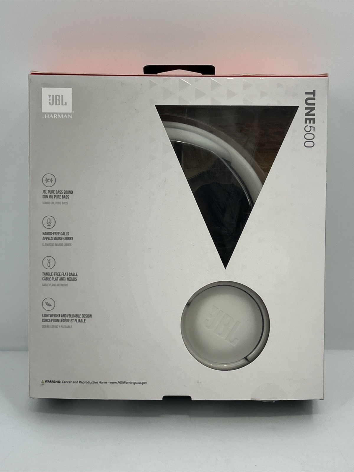 JBL Harman Tune 500 Pure Bass Sound Headphones – Siri/ Google Now WHITE