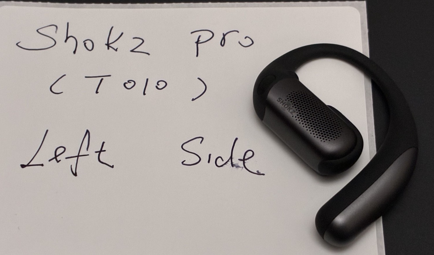 Shokz – OpenFit Pro (T010) -True Wireless Earbuds Black – Left Side