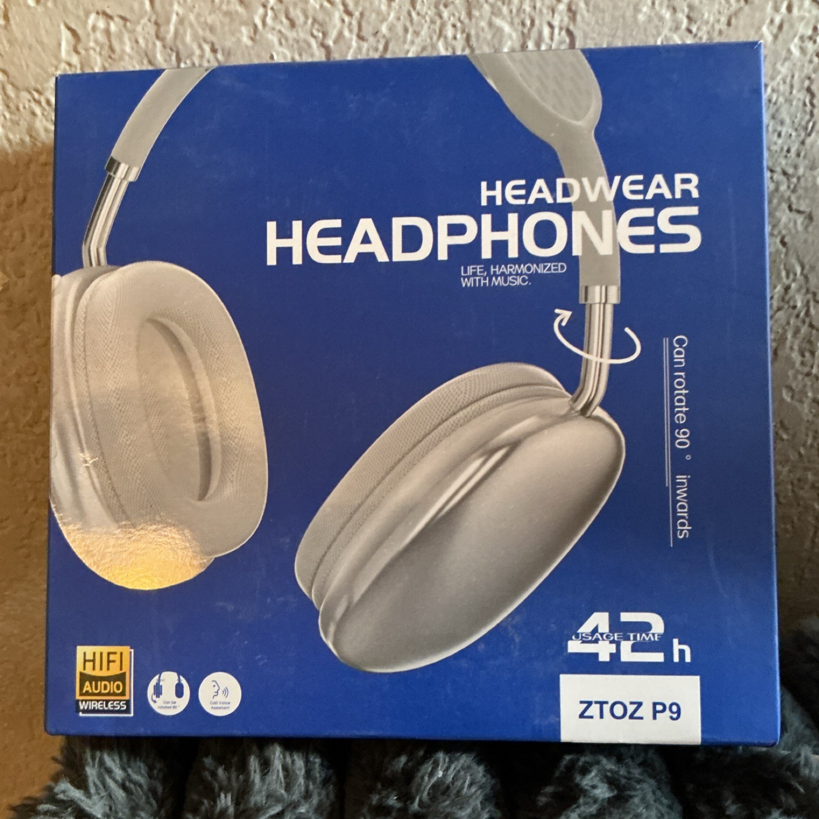 ZTOZ P9 Wireless Bluetooth Over-Ear Headphones 40mm Driver 42h Silver