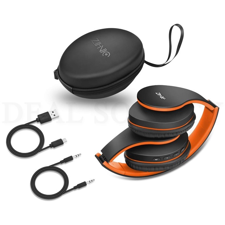 ZIHNIC Bluetooth Headphones Over-Ear Foldable Wireless and Wired Stereo Headset