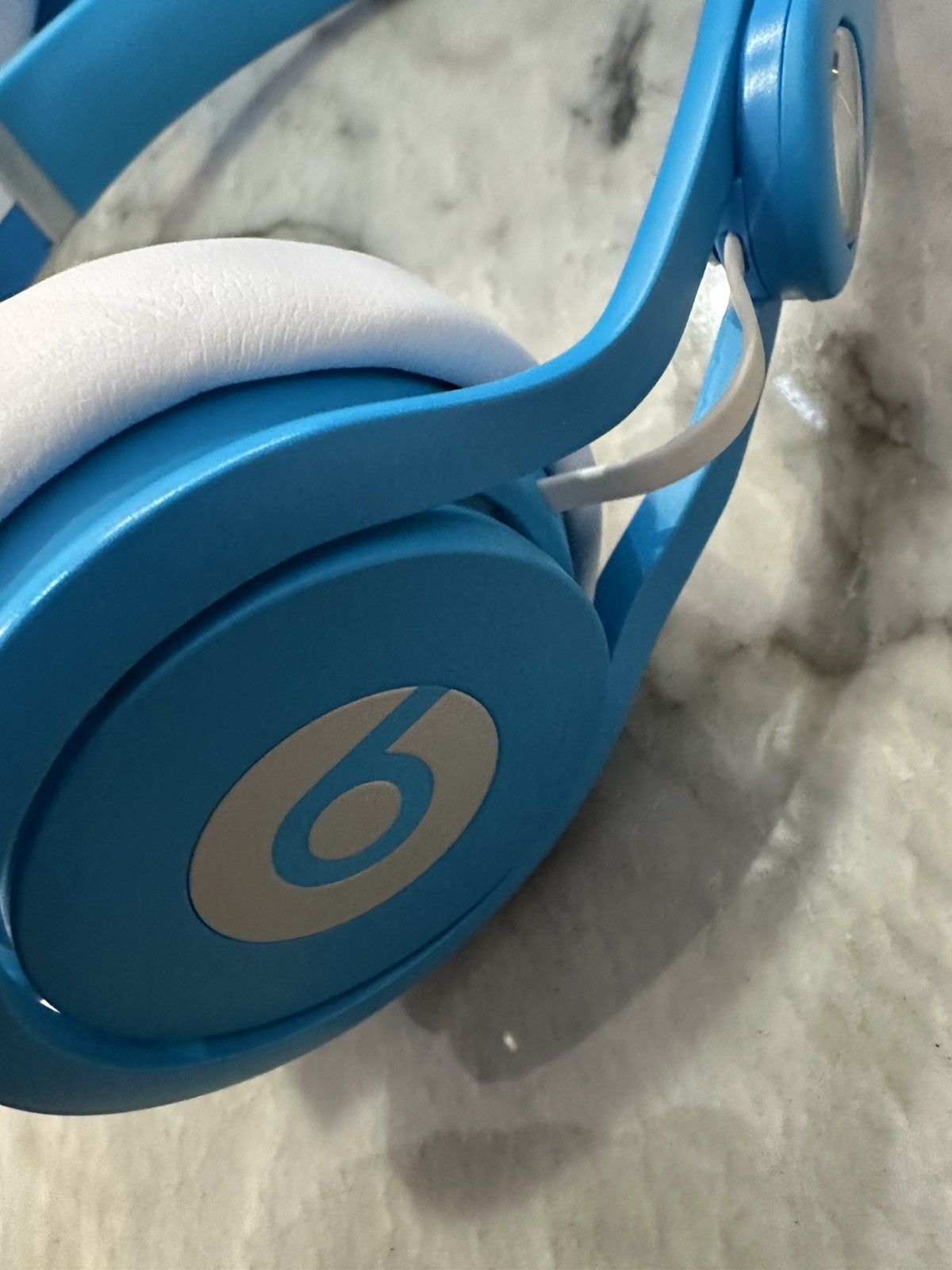 Beats Mixr Mixer Headphones Neon Blue & White David Guetta Edition Rare