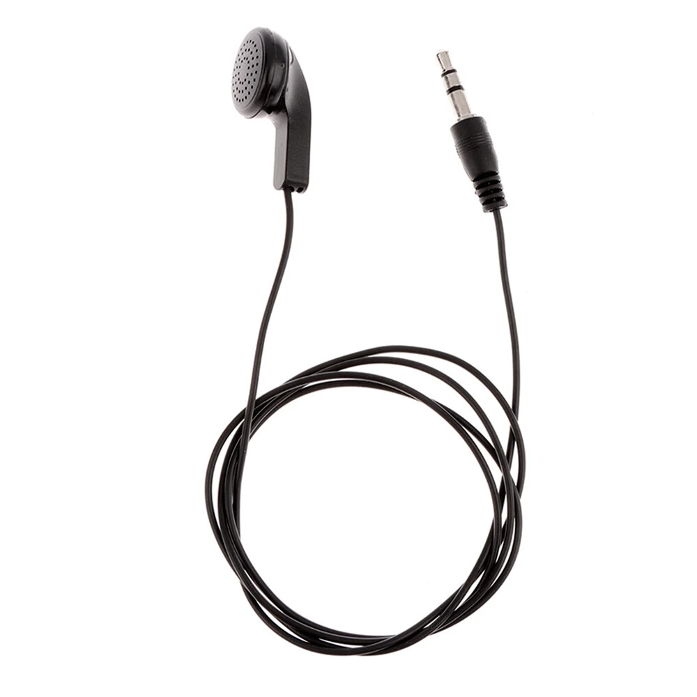 3.5mm Wired Headphones Earbuds Single In-Ear Stereo Headset No Microphone