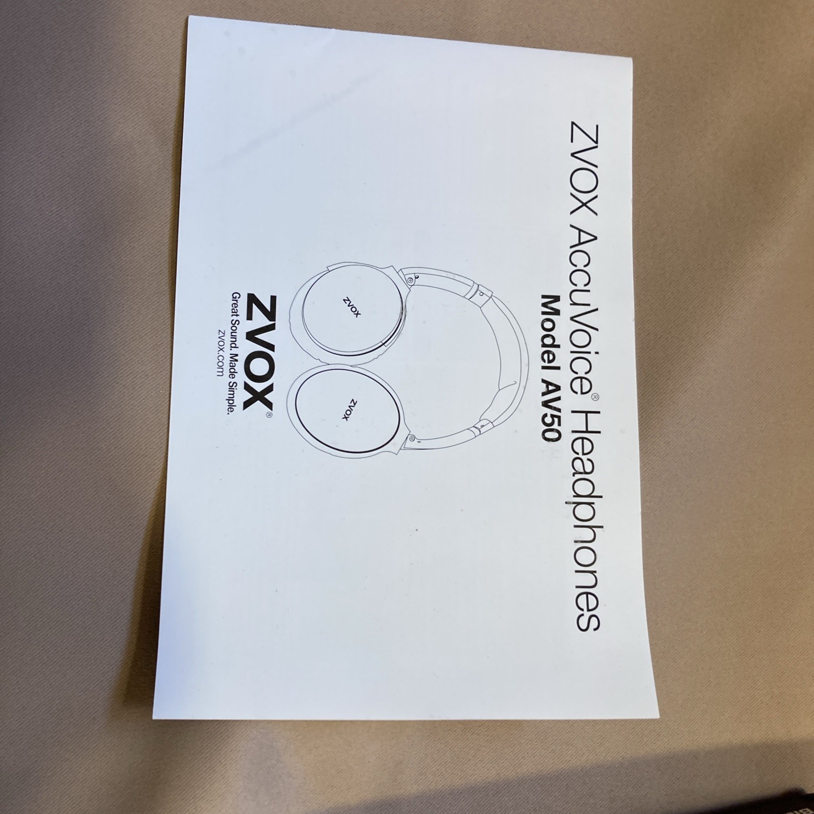Zvok Accu Voice Headphones Model AV50 Noise Cancelling Bluetooth Headphones