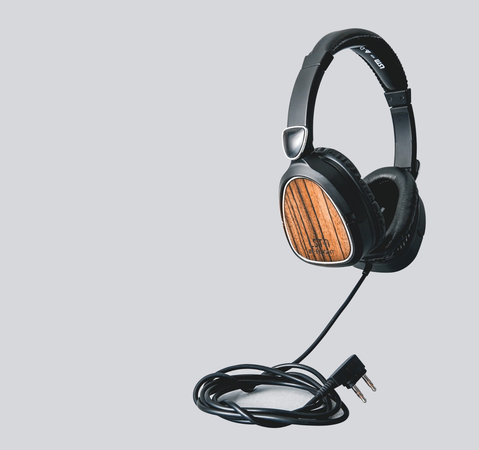 LSTN Sound Co In Flight Wood Grain Noise Canceling Headphones Delta Airlines New
