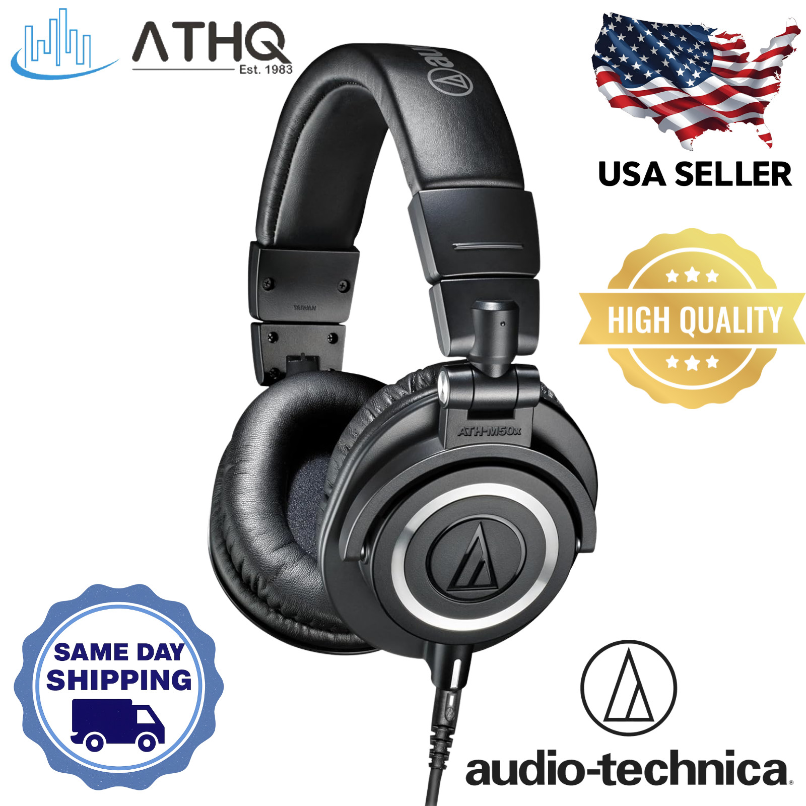 Audio-Technica ATH-M50x Professional Studio Monitor Headphones Over-Ear – NEW