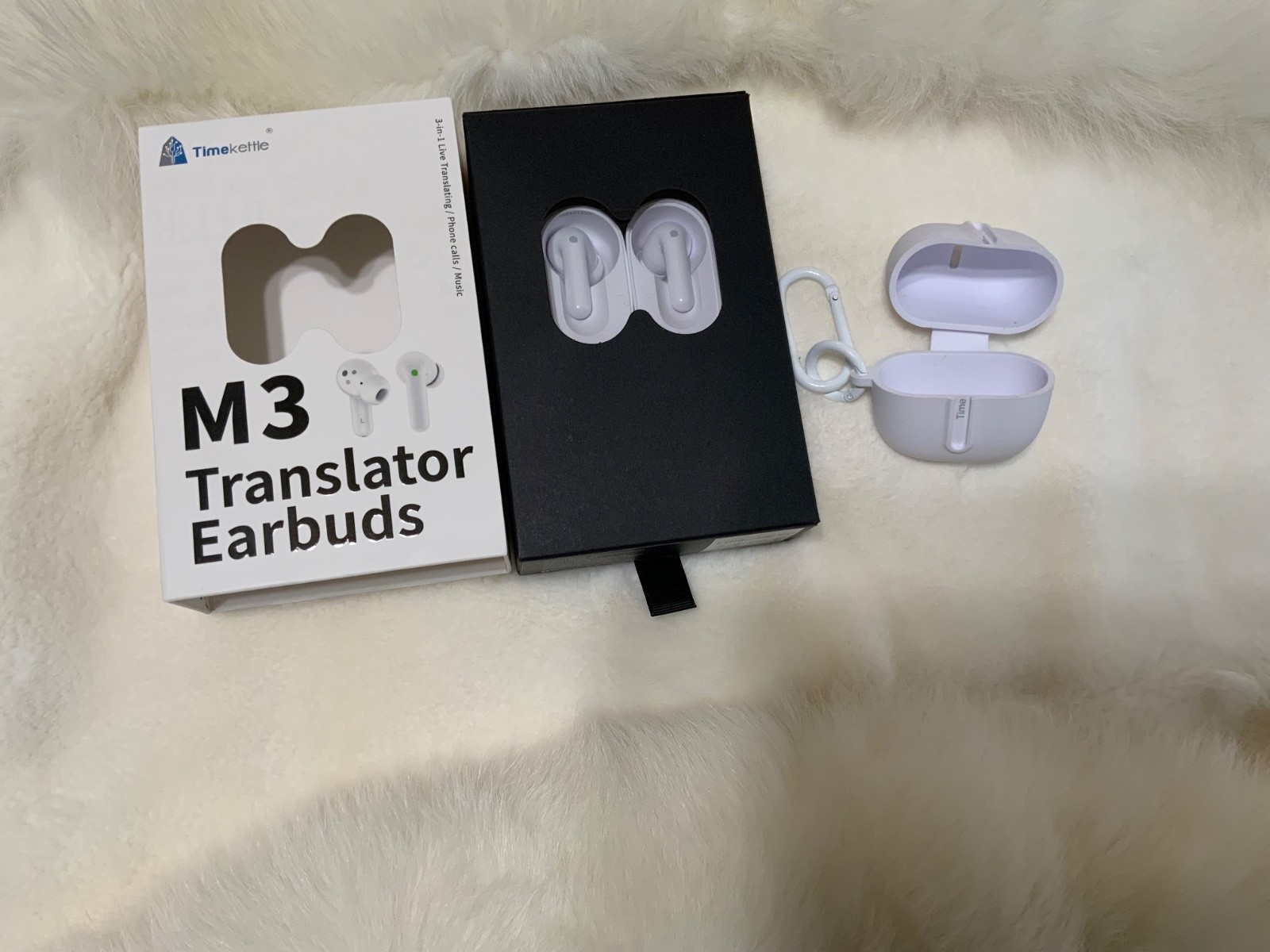 Timekettle M3 Translator Earbuds White Open Box Never Used Complete