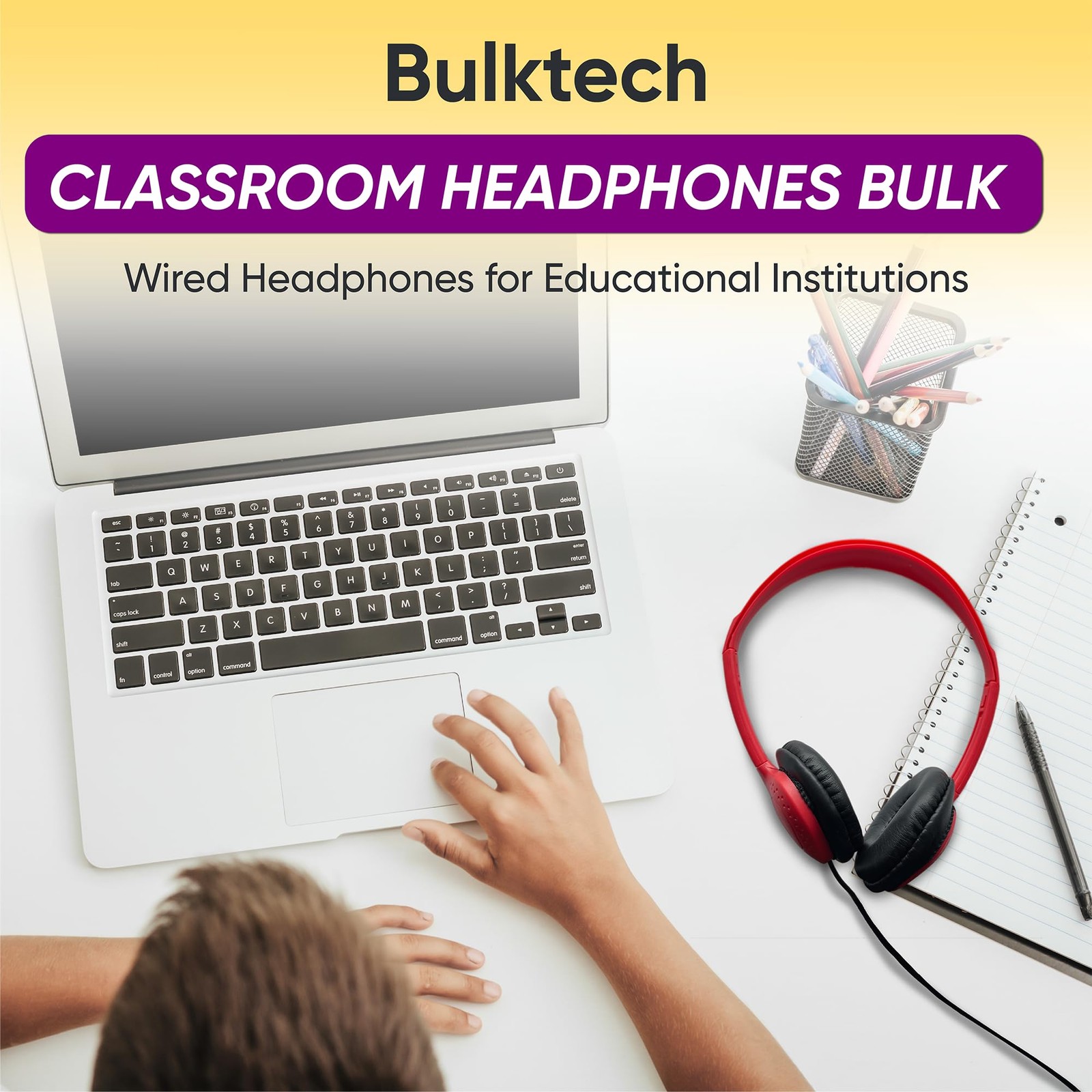 Bulktech 1 Pack Wired On-Ear Leather 1 Pack, headphones no mic black