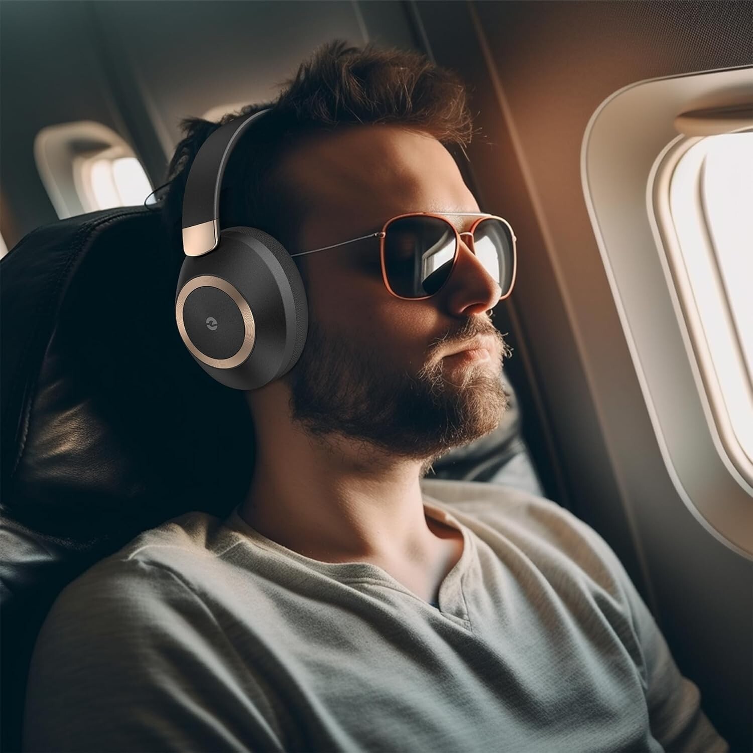 Active Noise Cancelling Headphones, 100H Playtime Headphones Wireless Bluetooth