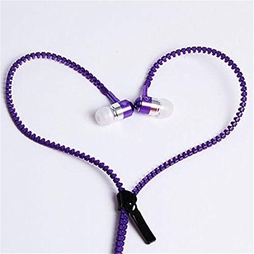 20 PACK Zipper In-Ear Stereo Earbuds Headphone Earphone Headset With Mic PURPLE