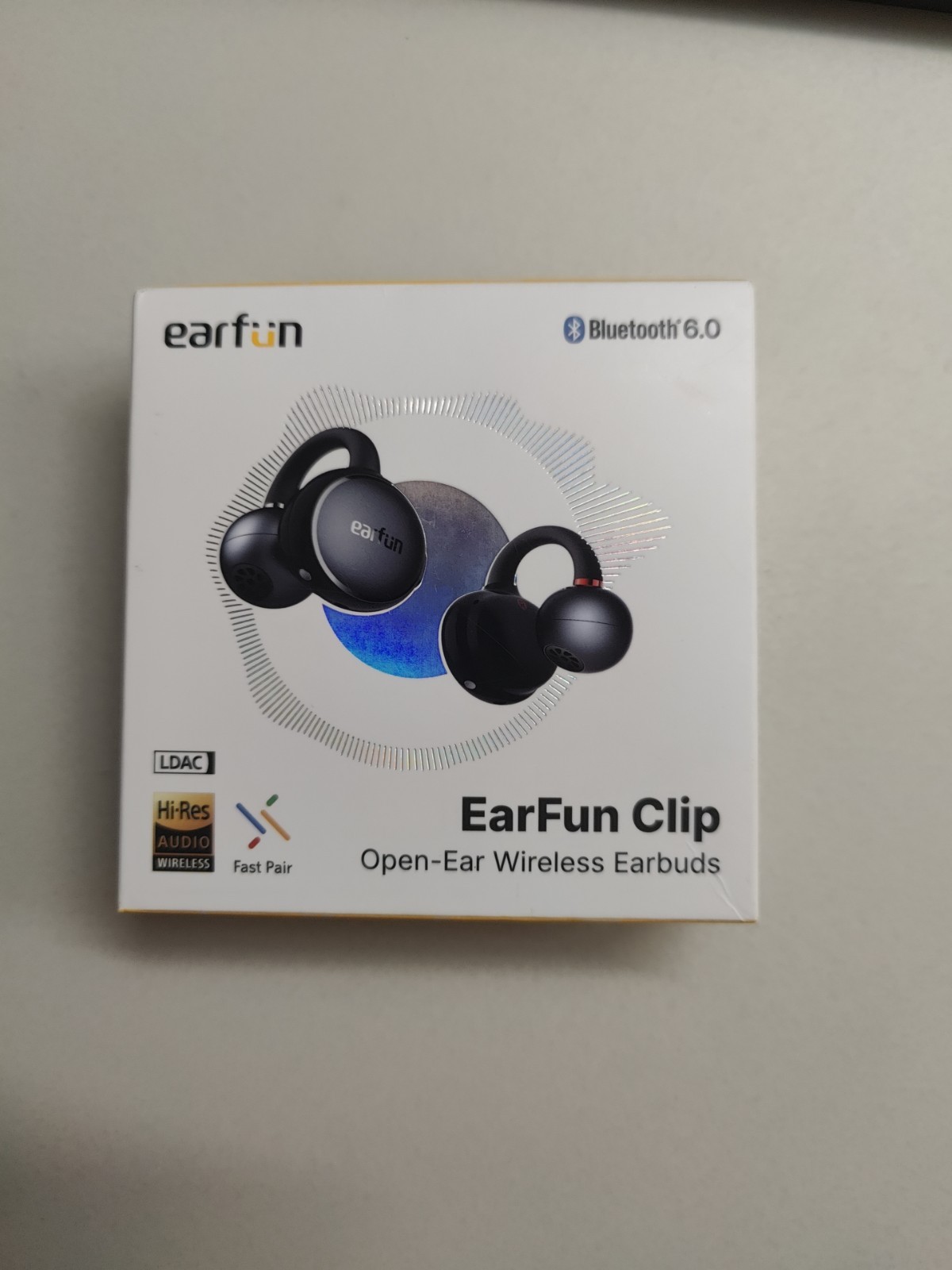EarFun Clip Ear Cuff Earphones Bluetooth 6.0 LDAC Open Ear Earbuds, Silver Gray