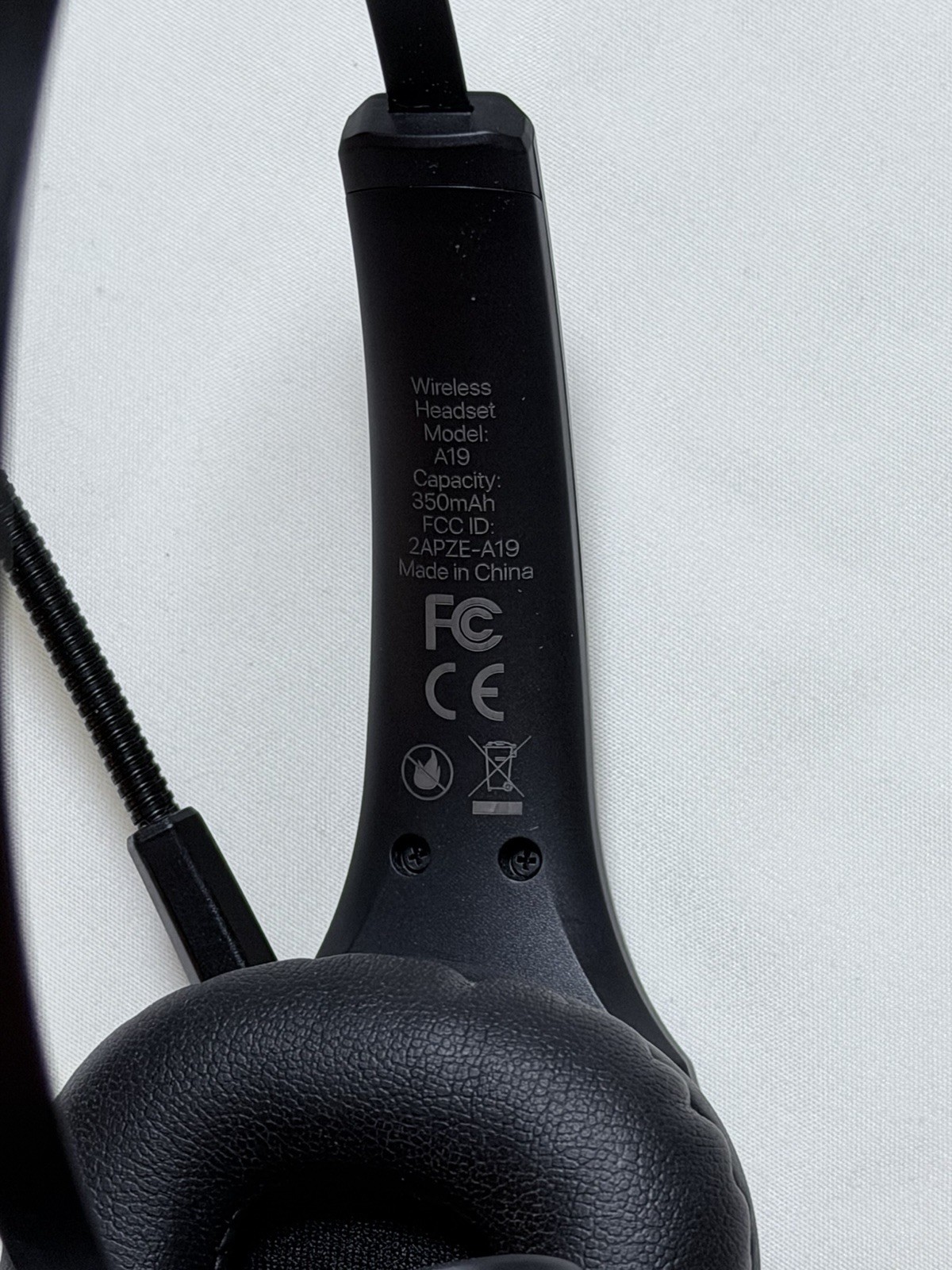 A19 Wireless Headset, Noise Cancelling – Bluetooth, HD Sound/Voice Black