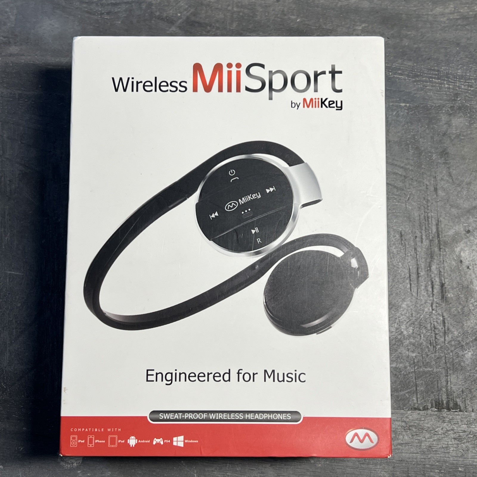 MiiSport By Miikey Wireless BT 4.0 Headphones Mic MP3 Sweat-proof