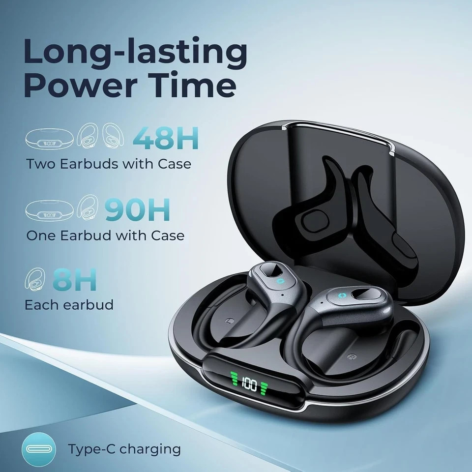 occiam ANC Wireless Earbuds 90H Over-Ear Hook IPX7