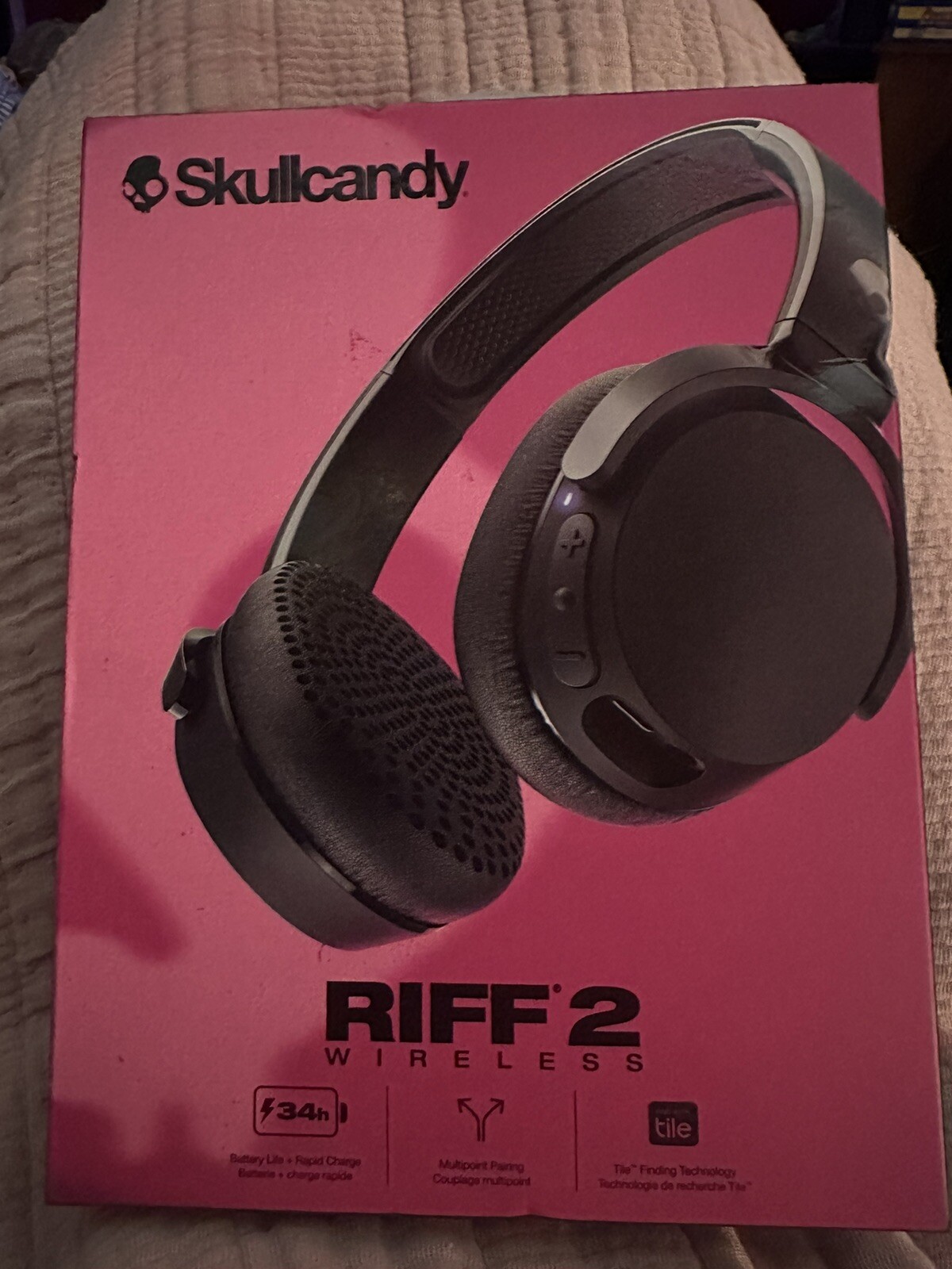 Skullcandy Riff 2 On-Ear Wireless Headphones, 34 Hr Battery New