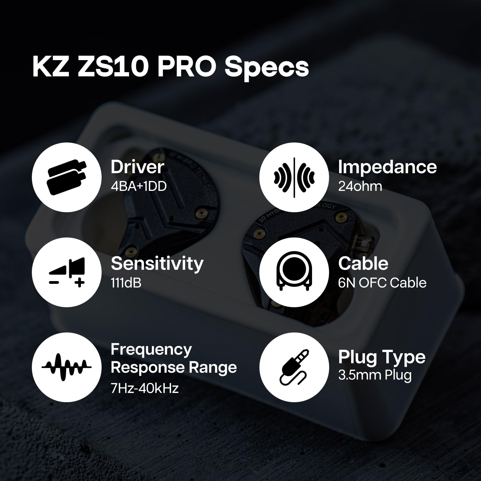High-Performance 5 Driver In-Ear Monitors, HiFi Wired Gaming Earbuds, Hybrid IEM